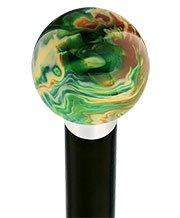 Emerald Dream Pearl Round Knob Cane w/ Custom Wood Shaft & Collar Discount Low Pice