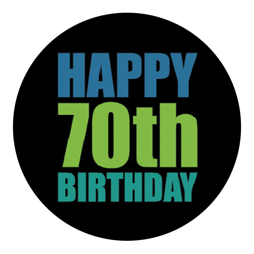 Happy 70th Birthday Top Walking Stick w/ Black Beechwood Shaft & Pewter Collar 2025 Unisex