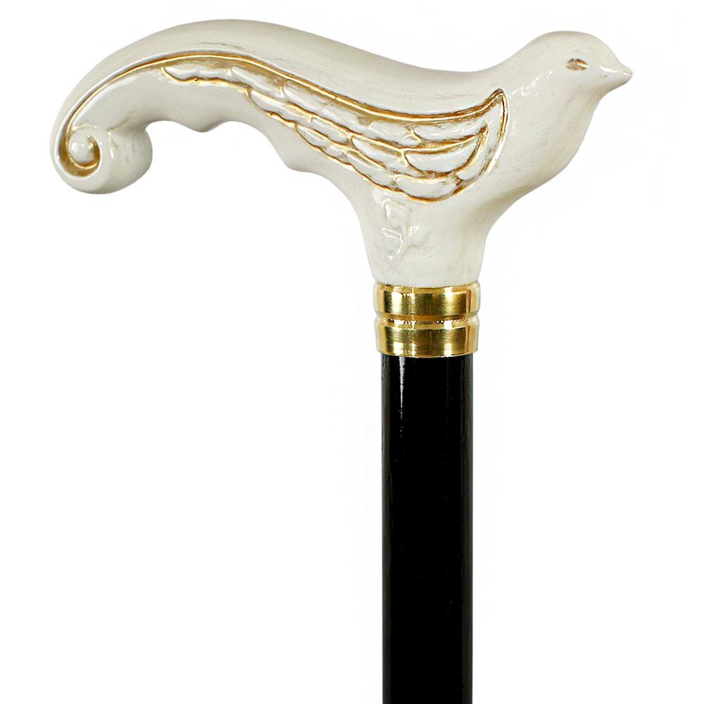 White Swallow Bird: Artisan Intricate Detail Handcarved Cane Pick A Best Cheap Pice