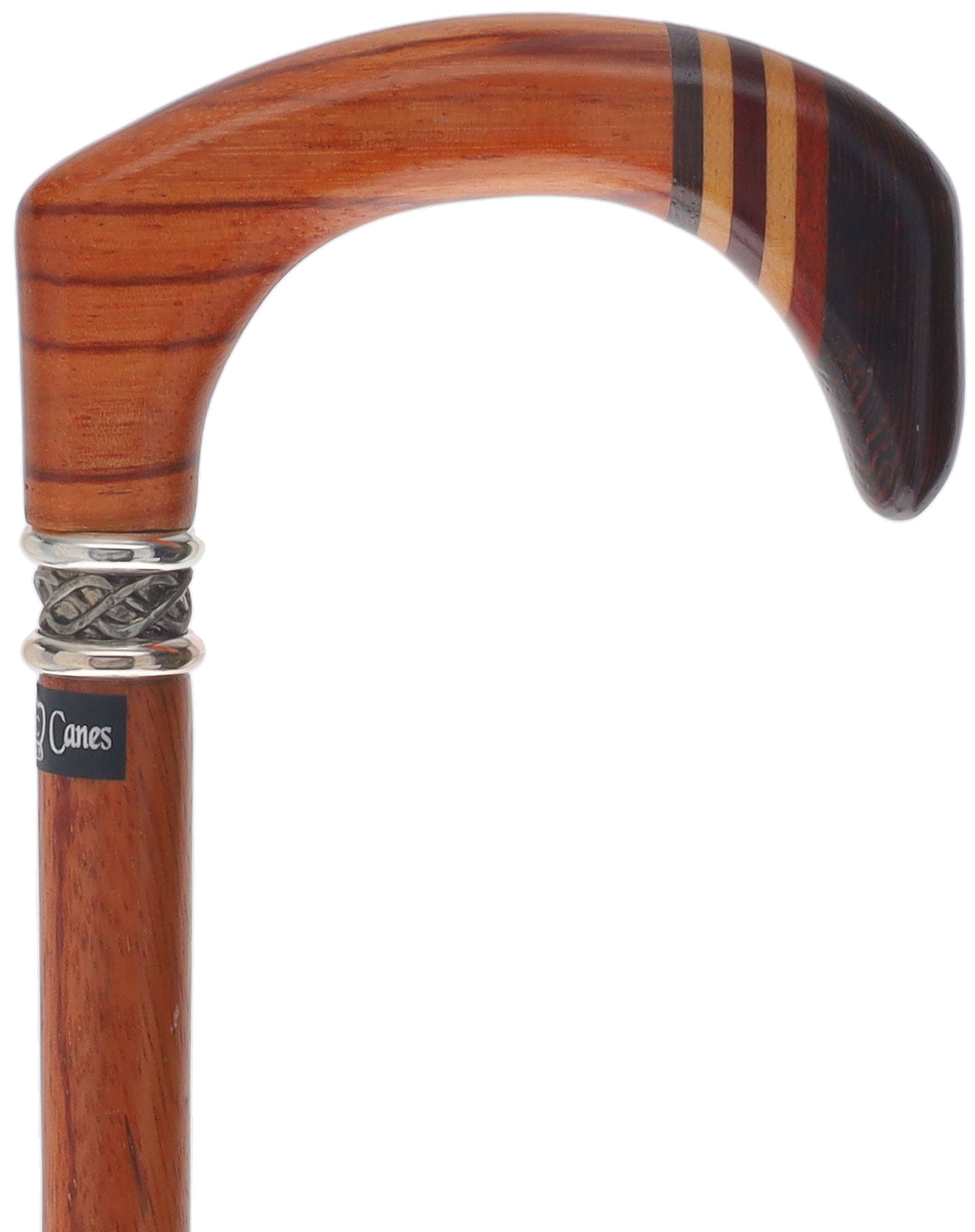 Unique single item listing: Rosewood walking cane with inlaid wood pewter collar. Wide Range Of Cheap Online