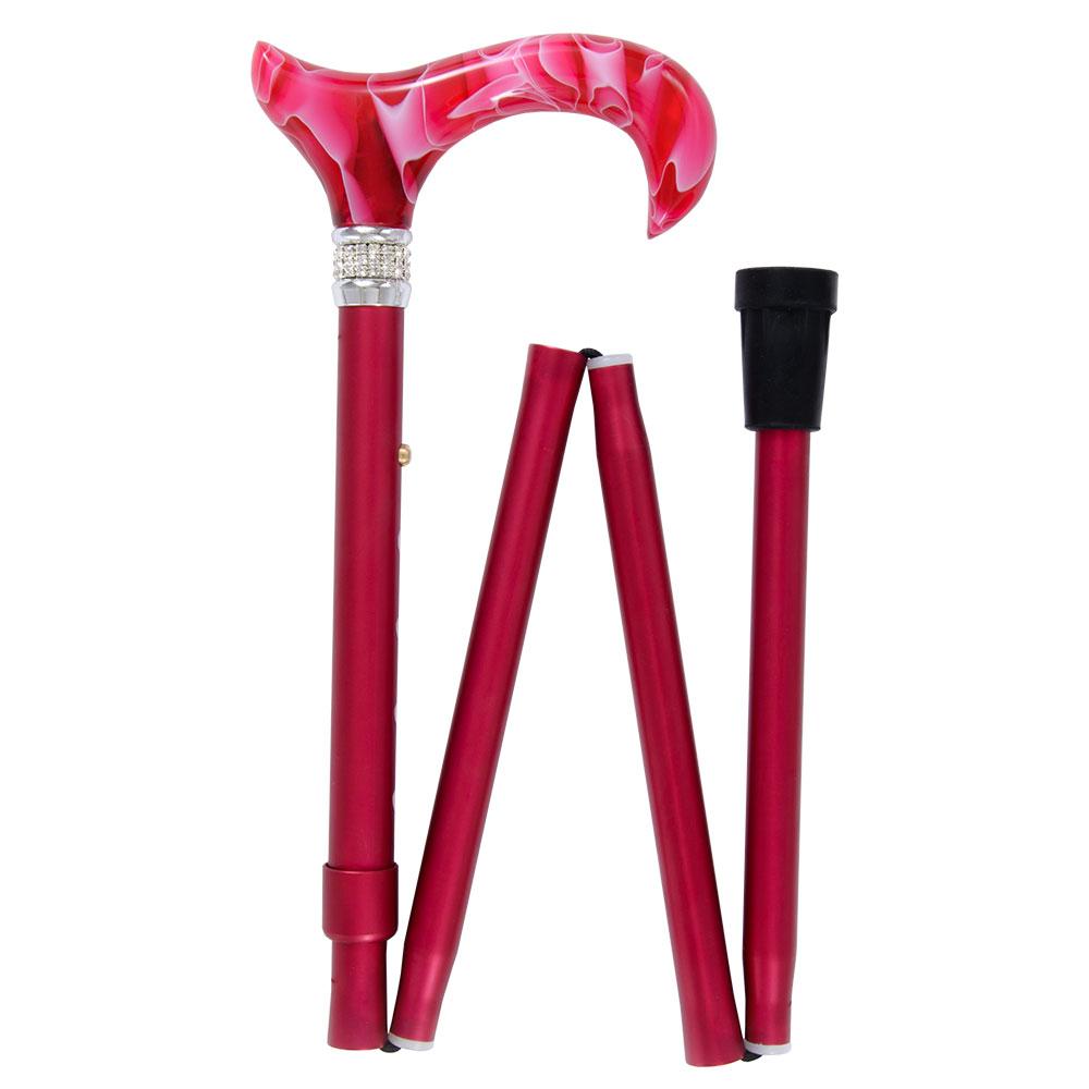 Scratch and Dent Magenta Pearlz with Rhinestone Collar and Designer Adjustable Folding Cane V3079 Enjoy Cheap Online