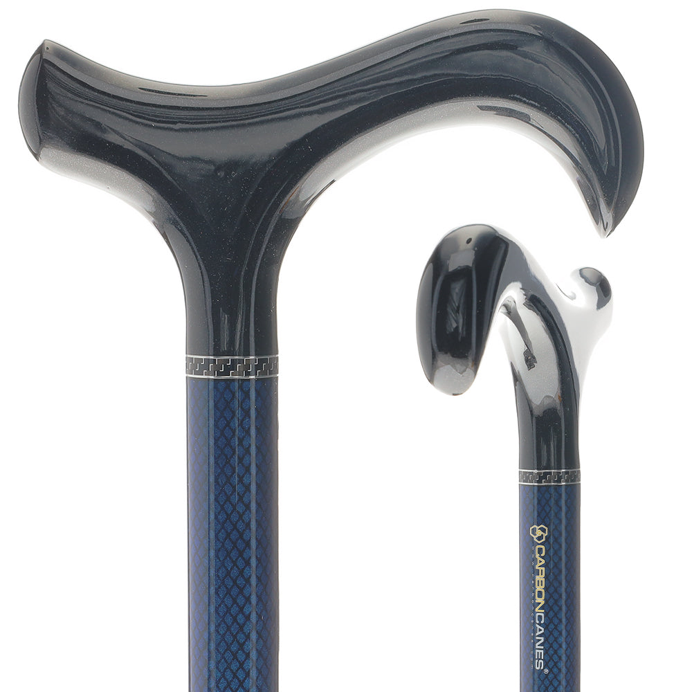 Carbon Fiber Blue Mesh Derby: Adjustable Walking Cane Buy Cheap Authentic