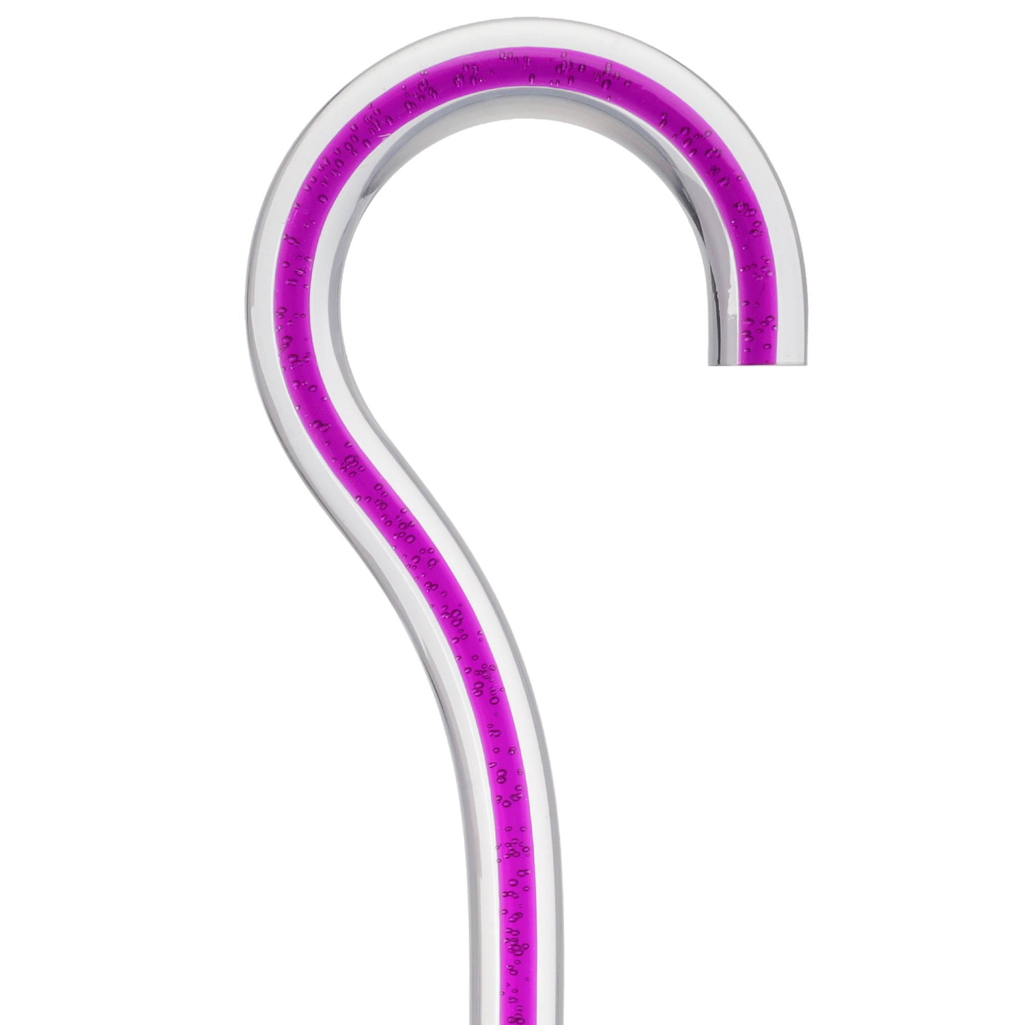 Amethyst Trace Cane: Purple Streak w/ Floating Bubbles in Clear Shaft Buy Cheap Largest Supplier