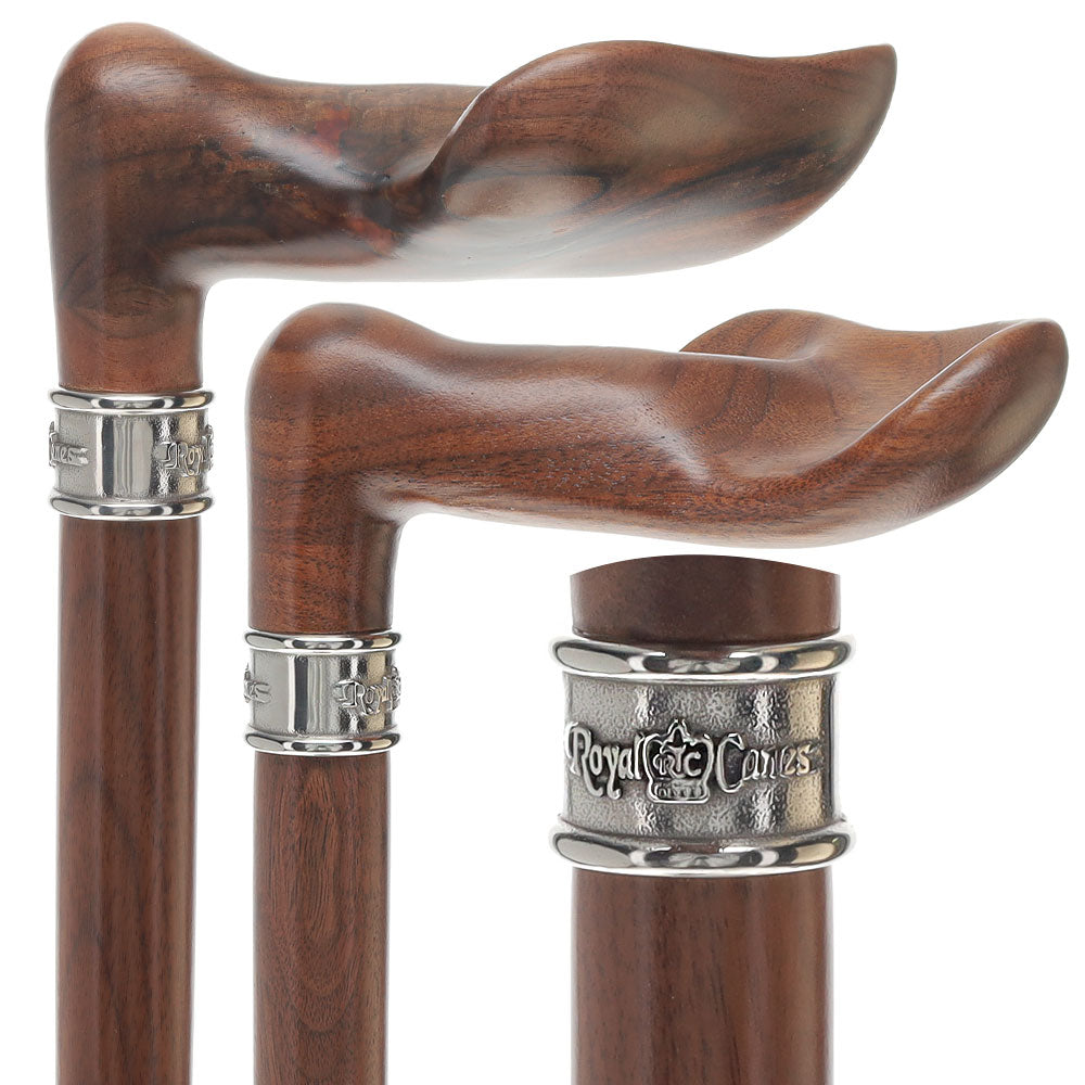 Luxury Walnut Palm Grip Walking Cane - Ergonomic Comfort Genuine Online