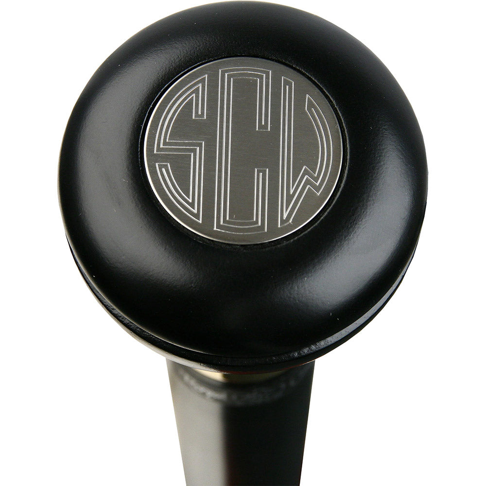 Personalized Engraved Knob Stick: Black Beechwood Shaft For Cheap Pice