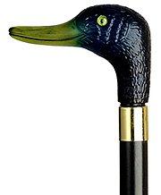 Stunning Blue Mallard Duck Cane: Translucent Handle Feature Outlet For Sale