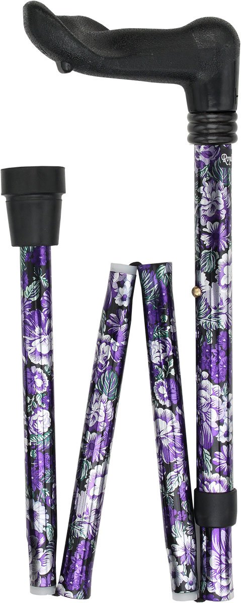 Scratch and Dent Lively Lavender Palm-Grip Walking Cane With Folding, Adjustable Aluminum Shaft and Collar V2088 Sale New