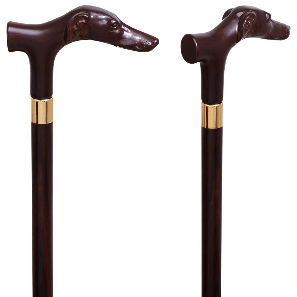 Fritz Greyhound Faux Wood Italian Handle Cane w/ Custom Shaft & Collar Best Deals