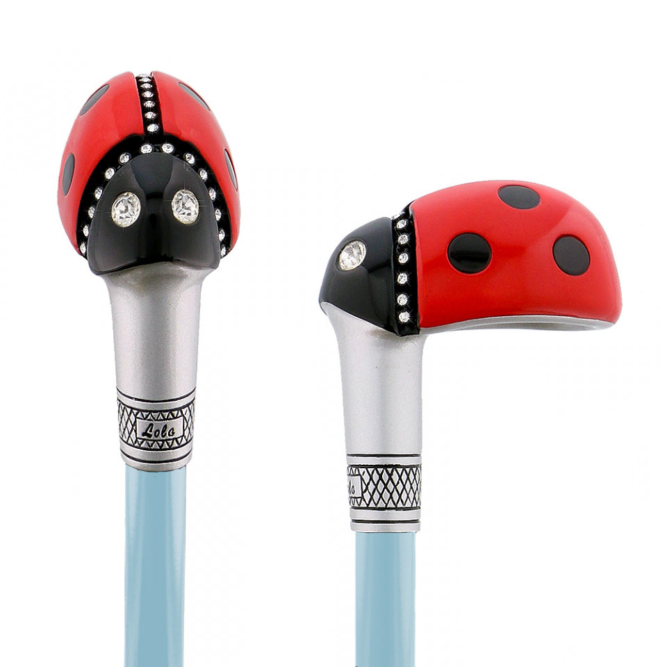 Lady Bug Lola Signature Carbon Fiber Walking Cane - 1 Sky Blue Shaft Cheap Original