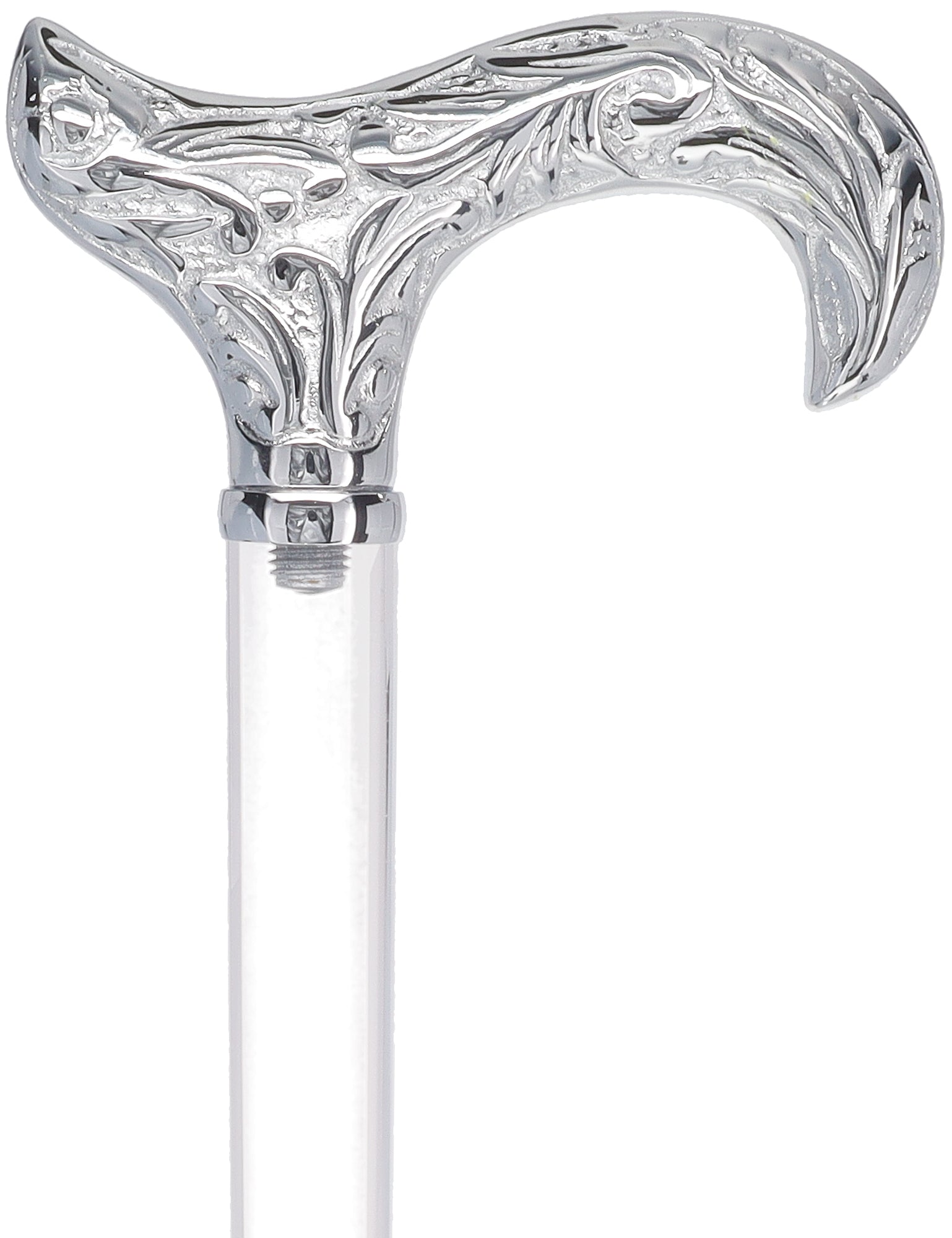 Crystal Elegance Chrome Derby Cane with Invisible Acrylic Shaft Options Latest Collections Online