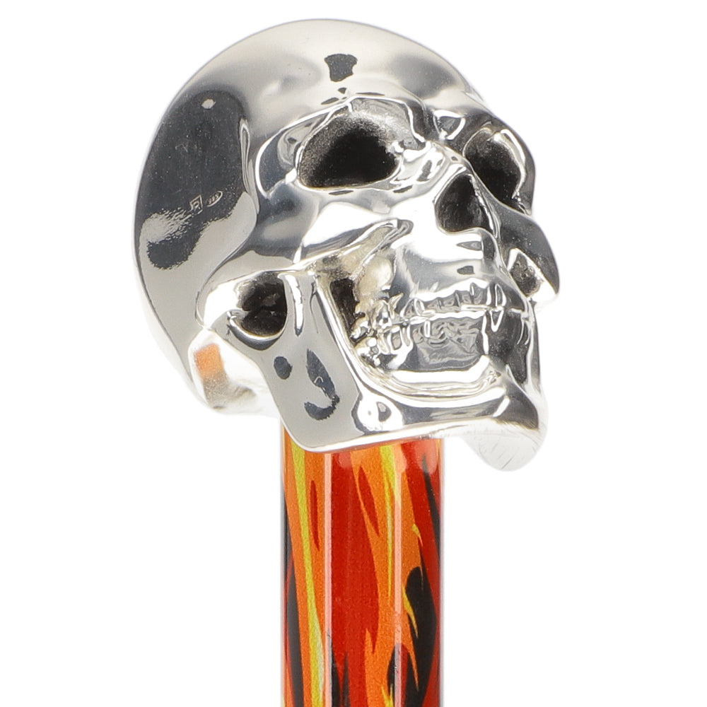 Italian Luxury: Skull Stick with Flame, Crafted in 925r Silver Websites Cheap Pice