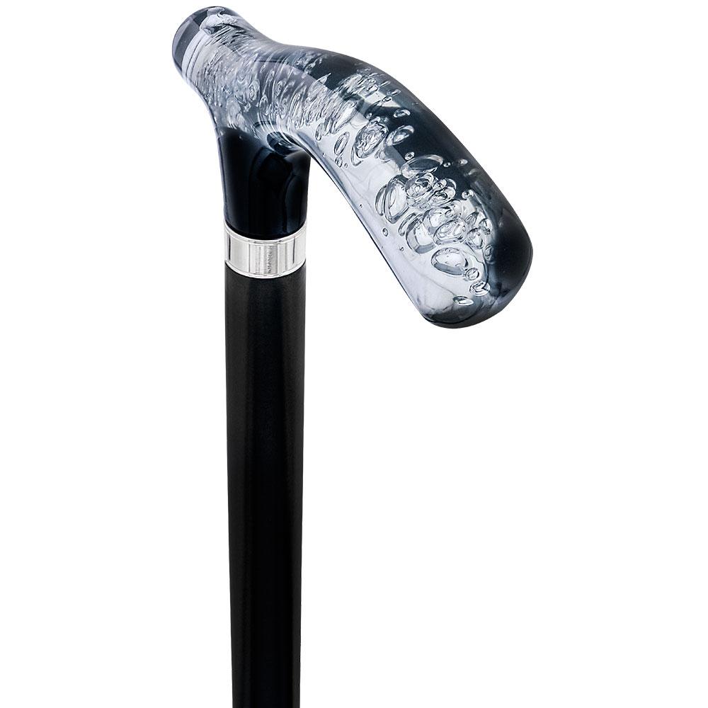 Black and Clear Acrylic Bubble Handle Cane w/ Custom Wooden Shaft Many Kinds Of Online