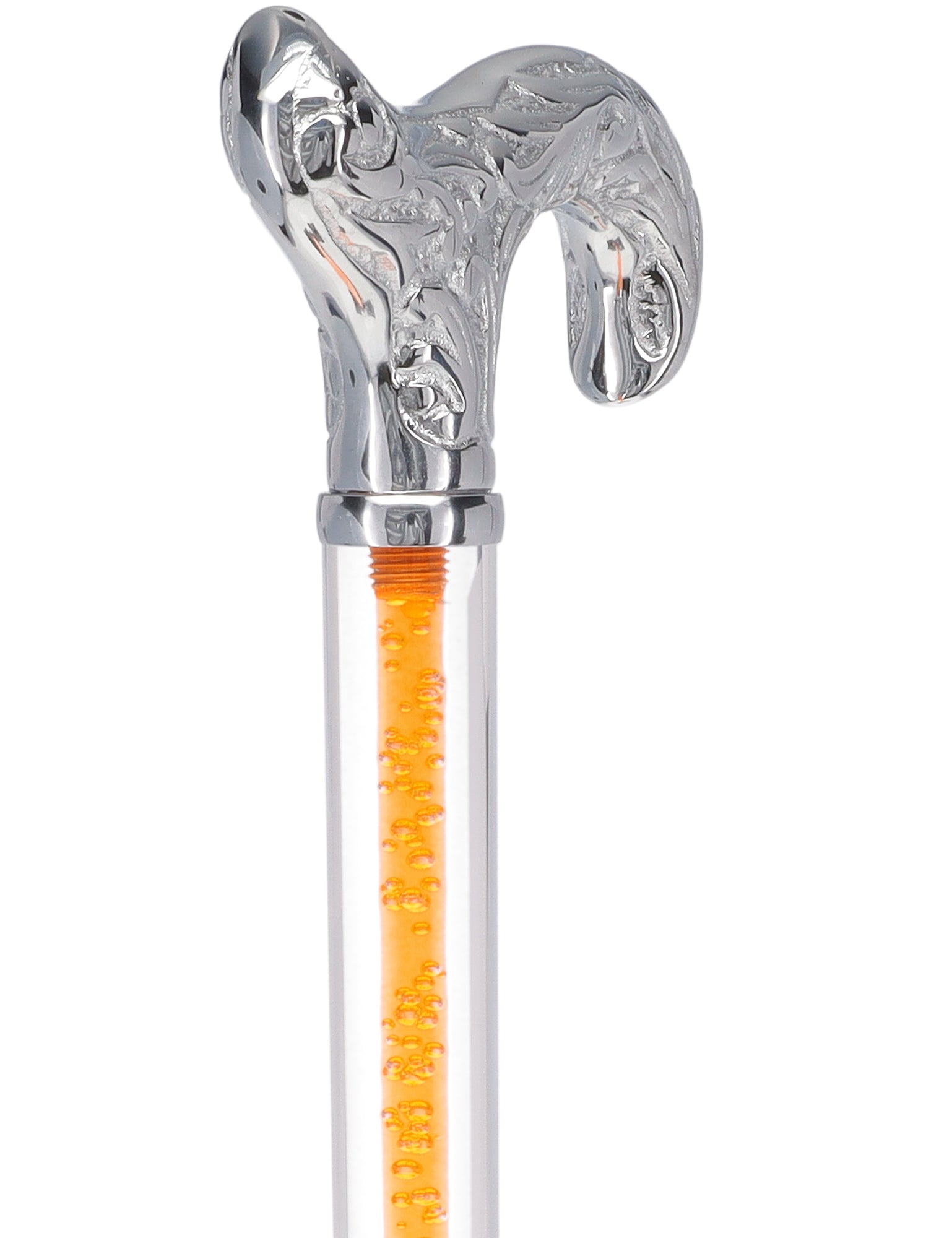 Color Crystal Elegance Chrome Derby Cane with Invisible Acrylic Shaft Options Geniue Stockist