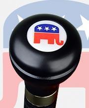 Republican Emblem Flask Walking Stick: Wood Shaft Hidden Flask Discount 2025 New