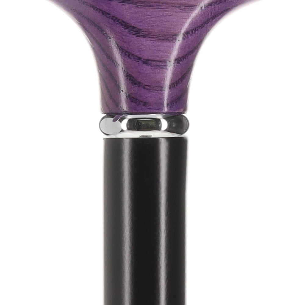 Scratch and Dent Amethyst Purple Ash Fritz Walking Cane With Black Beechwood Shaft and Silver Collar V1227 Buy Cheap Newest