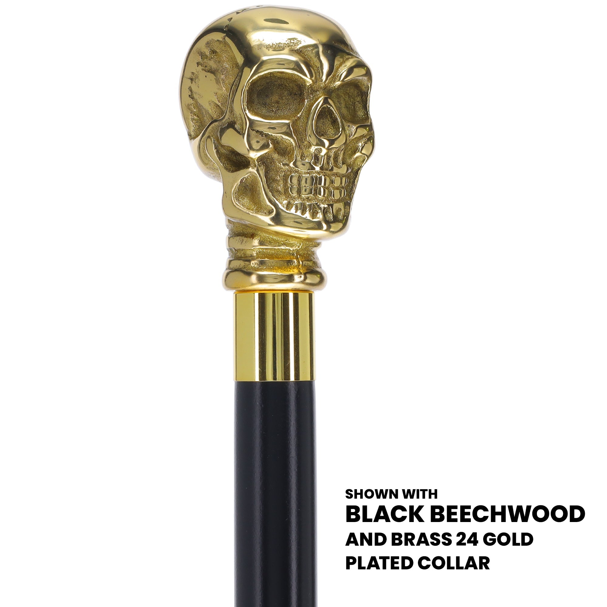 Scratch and Dent Premium Brass Skull Handle Walking Cane: Custom Shaft & Collar V2363 Free Shipping With Mastercard