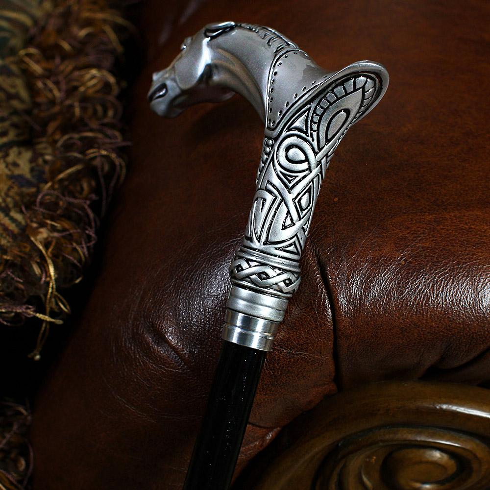 Scratch and Dent Horse Artisan Intricate Hand Casted Cane V2369 Find Great For Sale