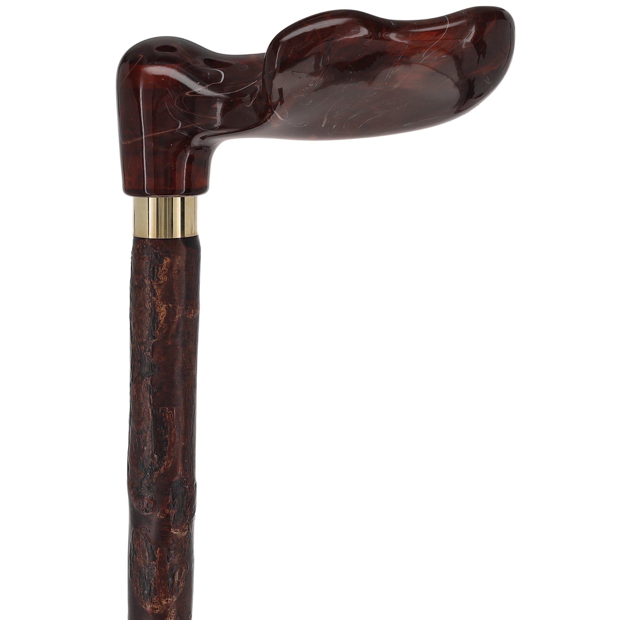 Blackthorn & Translucent Amber Style: Comfort Palm Grip Cane Clearance Marketable