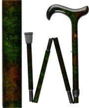 Scratch and Dent Green Impressionist Adjustable Folding Derby Carbon Fiber Walking Cane V1732 Release Dates Authentic