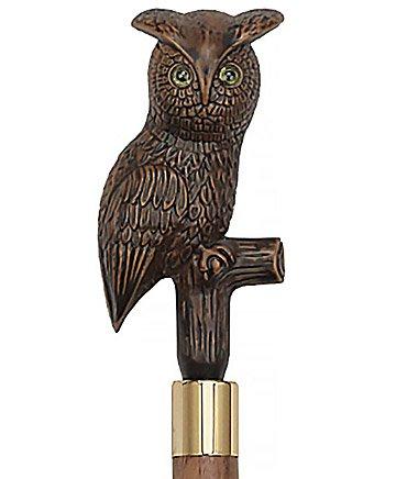 Brown Perched Owl Imitation Wood Handle Cane - Italian Handle w/Custom Shaft and Collar Buy Cheap Cheapest