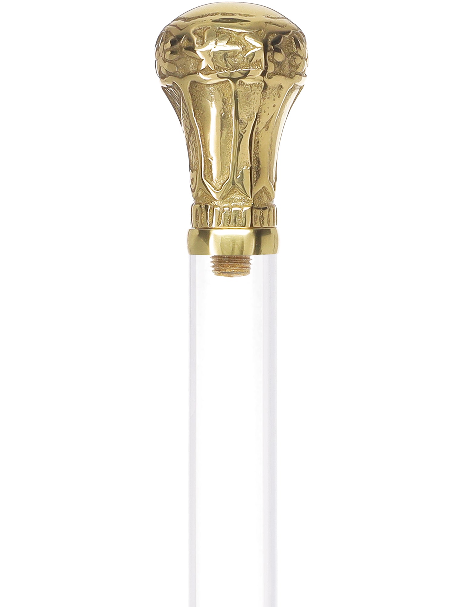 Crystal Elegance Brass Knob Cane with Invisible Acrylic Shaft Options Outlet Huge Surprise