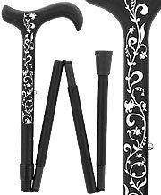 Scratch and Dent Lily of the Valley Carbon Fiber Folding Adjustable Cane V1728 Outlet Excellent