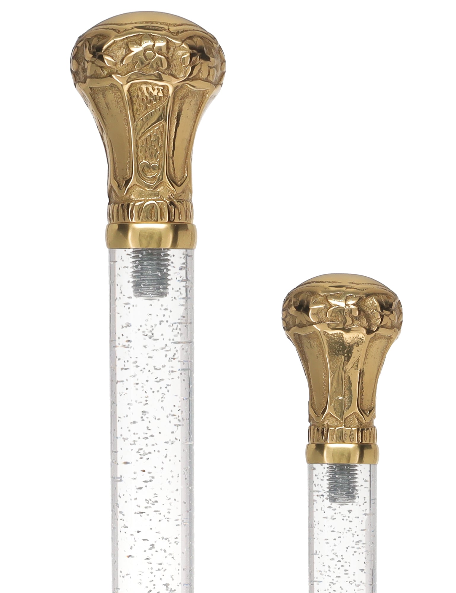 Crystal Elegance Brass Knob Cane with Invisible Acrylic Shaft Options Outlet Huge Surprise
