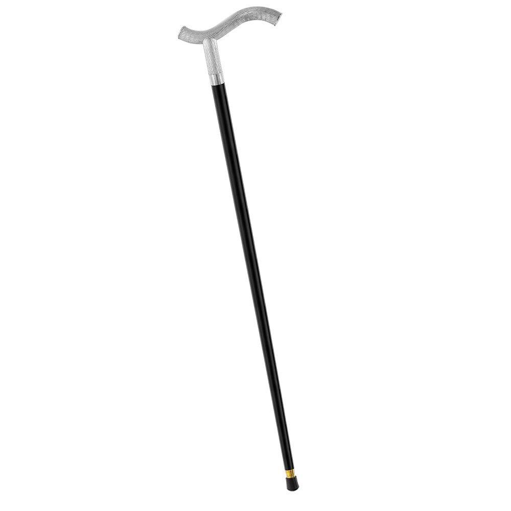 Scratch and Dent Silver 925r Twisted Ribbed Fritz Handle Walking Cane with Black Beechwood Shaft and Collar V2132 Free Shipping Pay With Visa