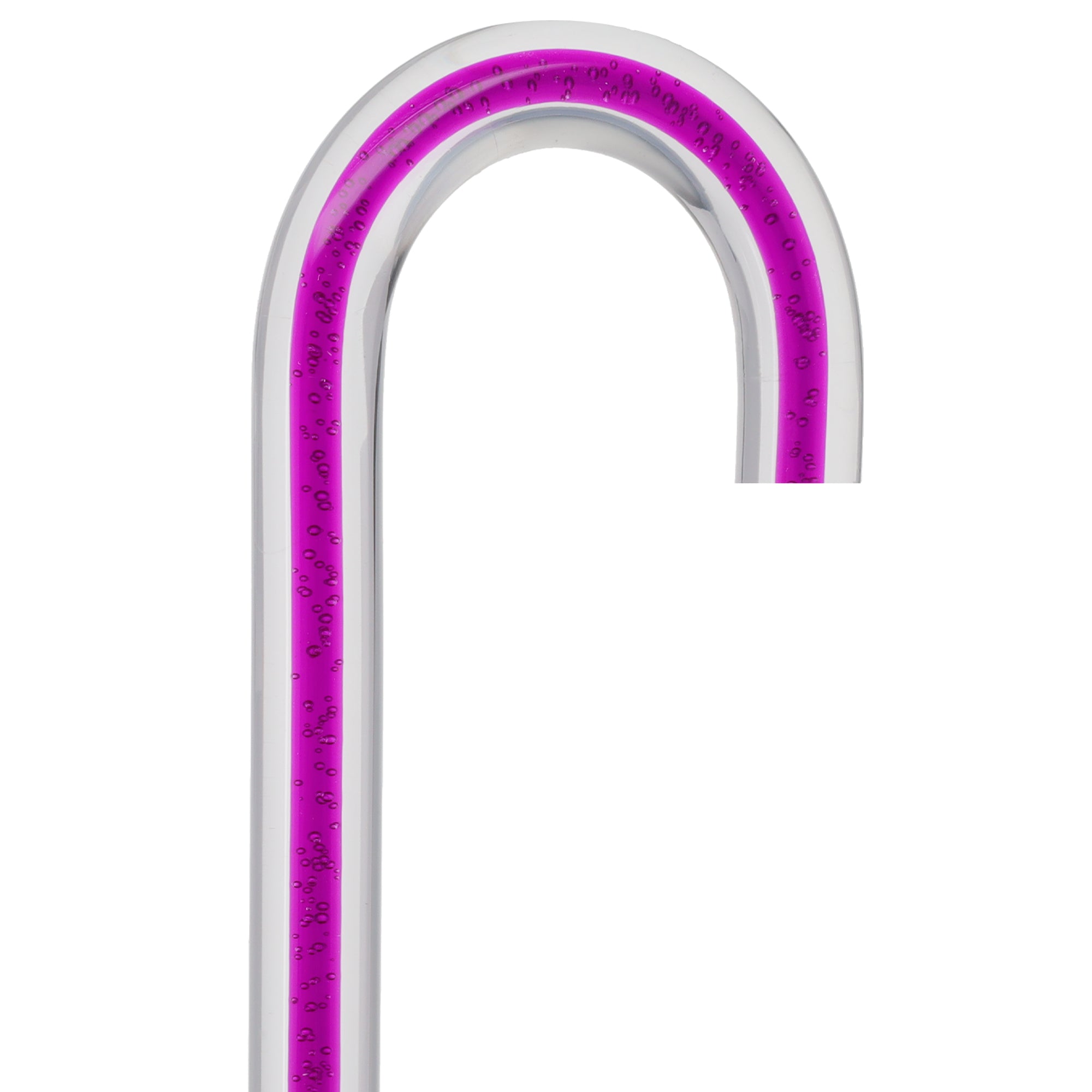 Amethyst Trace Cane: Purple Streak w/ Floating Bubbles in Clear Shaft Buy Cheap Largest Supplier