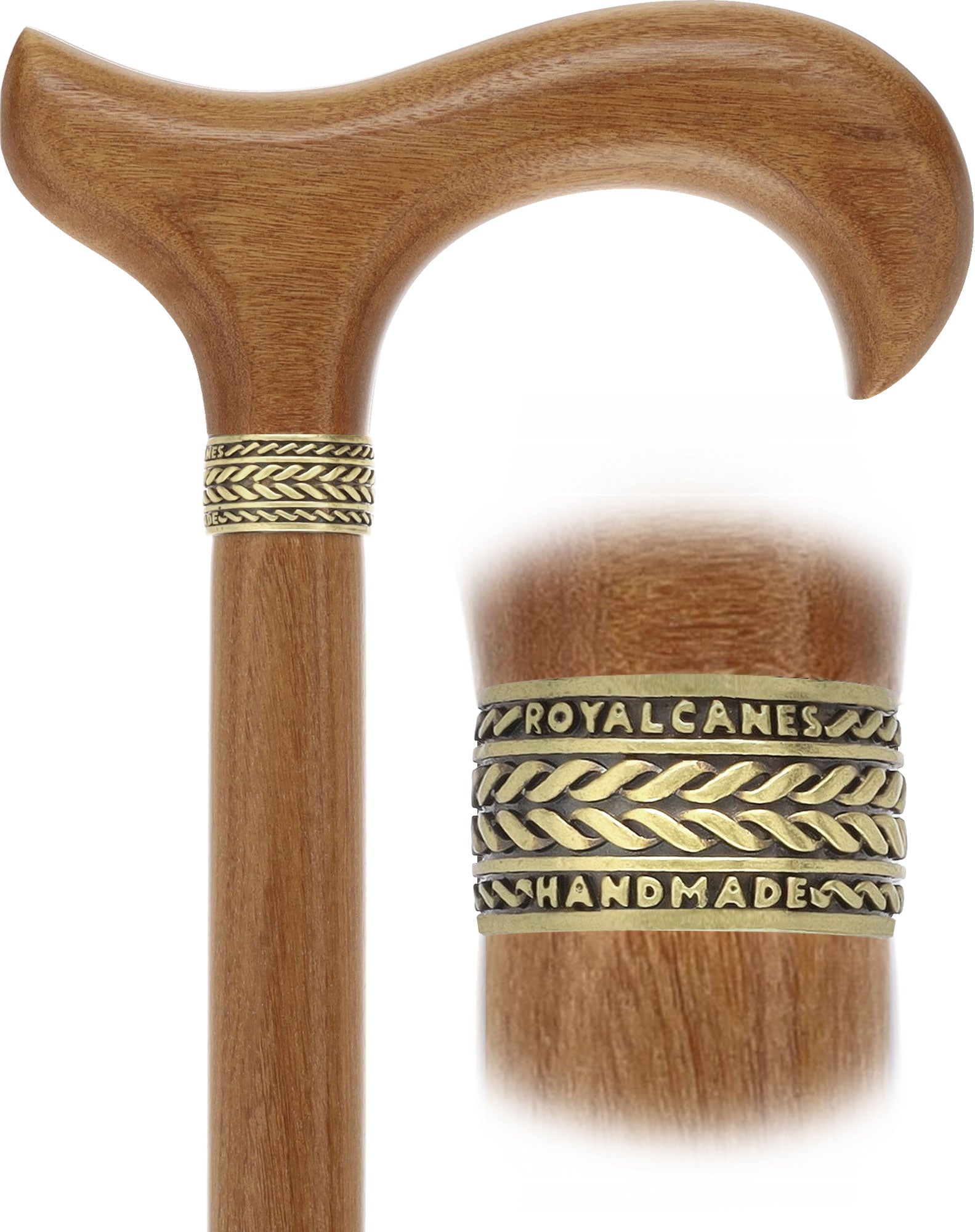 Derby Handle - Afromosia Wood -Standard Size Pewter Collar Factory Outlet Cheap Online