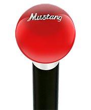 Licensed Mustang Vintage Emblem Red Round Knob Cane w/ Custom Wood Shaft & Collar Reliable Online