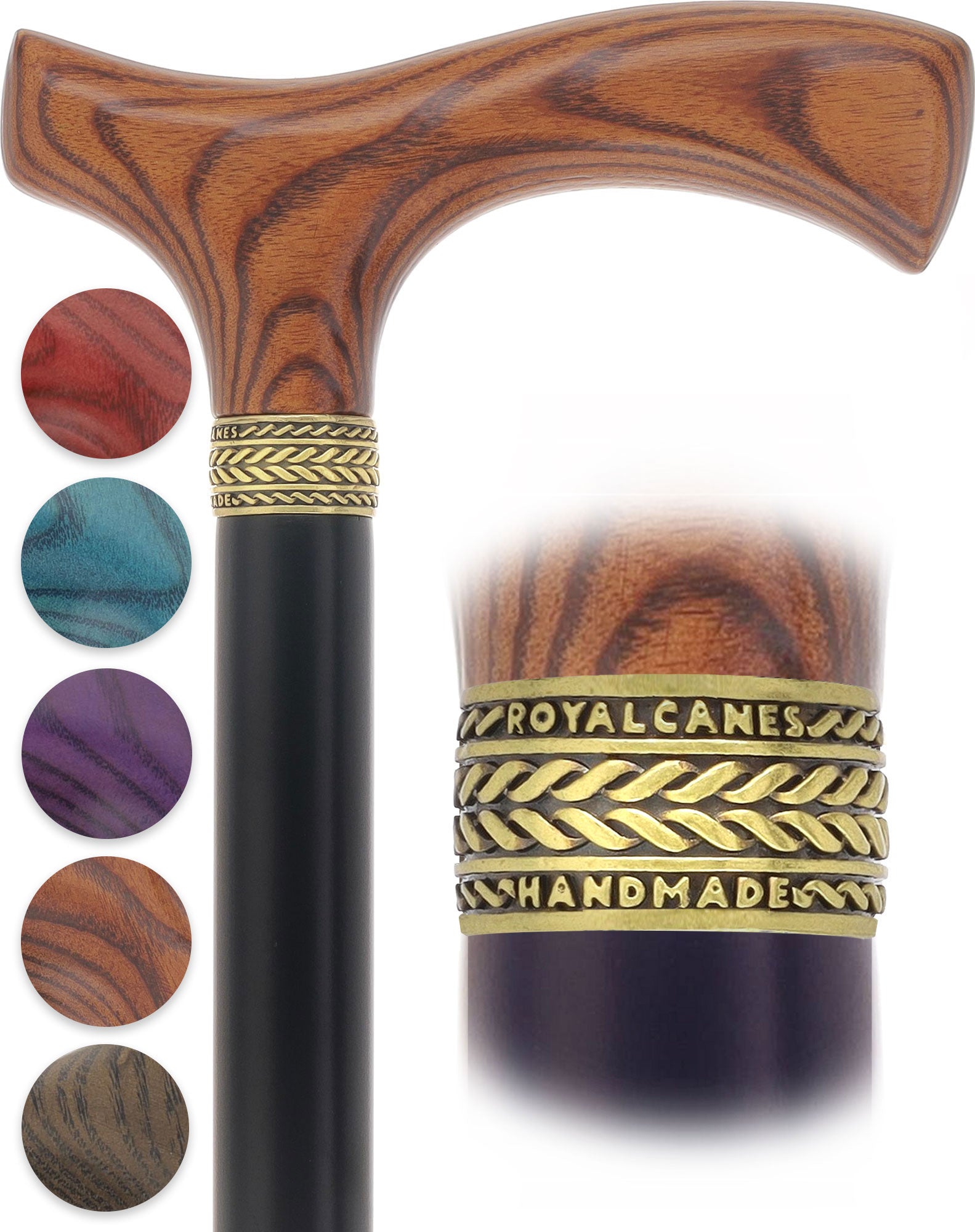 Royal Canes Comfort Fritz: Wood-Stained, Pewter Collar, 6 Color Options Cheap Sale Comfortable