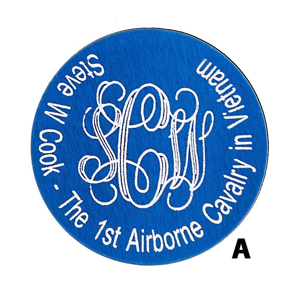 Custom Cane Engraving: Circle in Blue Anodized Aluminum Cheap Wholesale
