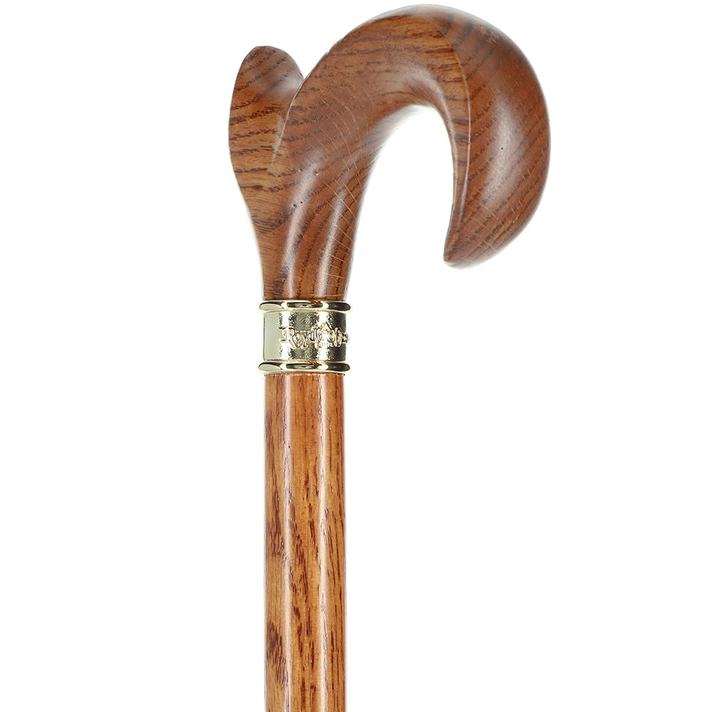 Genuine Oak Ergonomic Walking Cane with Embossed Collar Grey Outlet Store Online