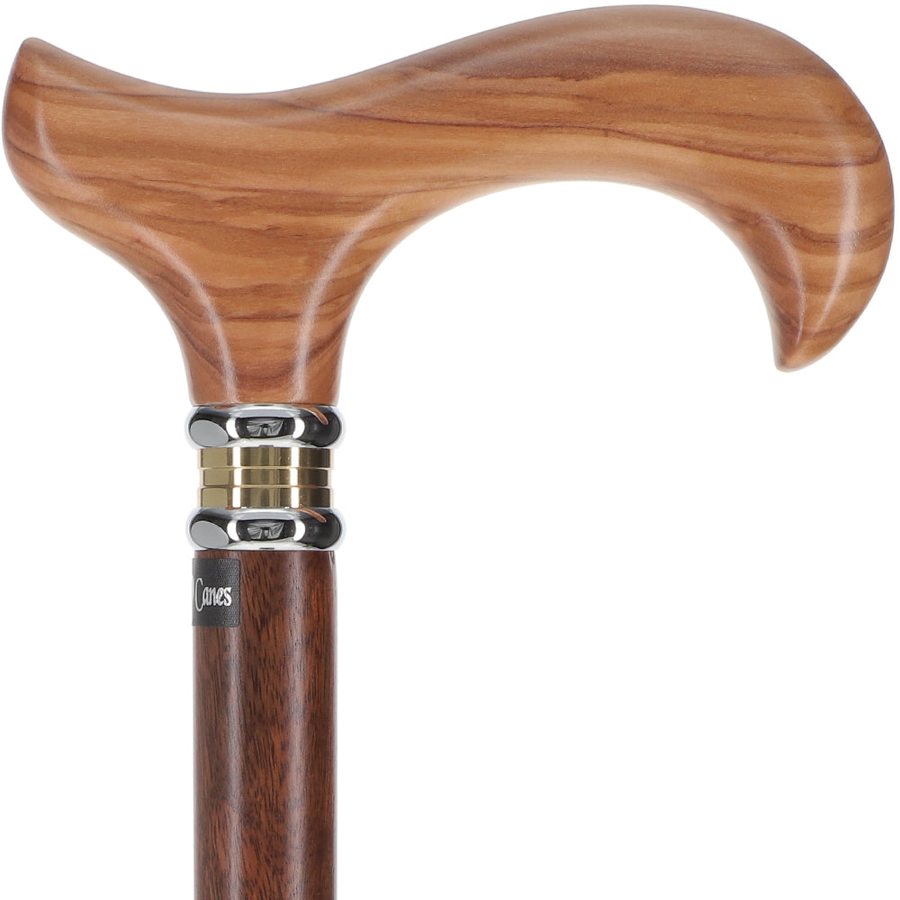 Olivewood Derby Cane - Two-Tone Collar & Ovangkol Shaft The Cheapest Cheap Online