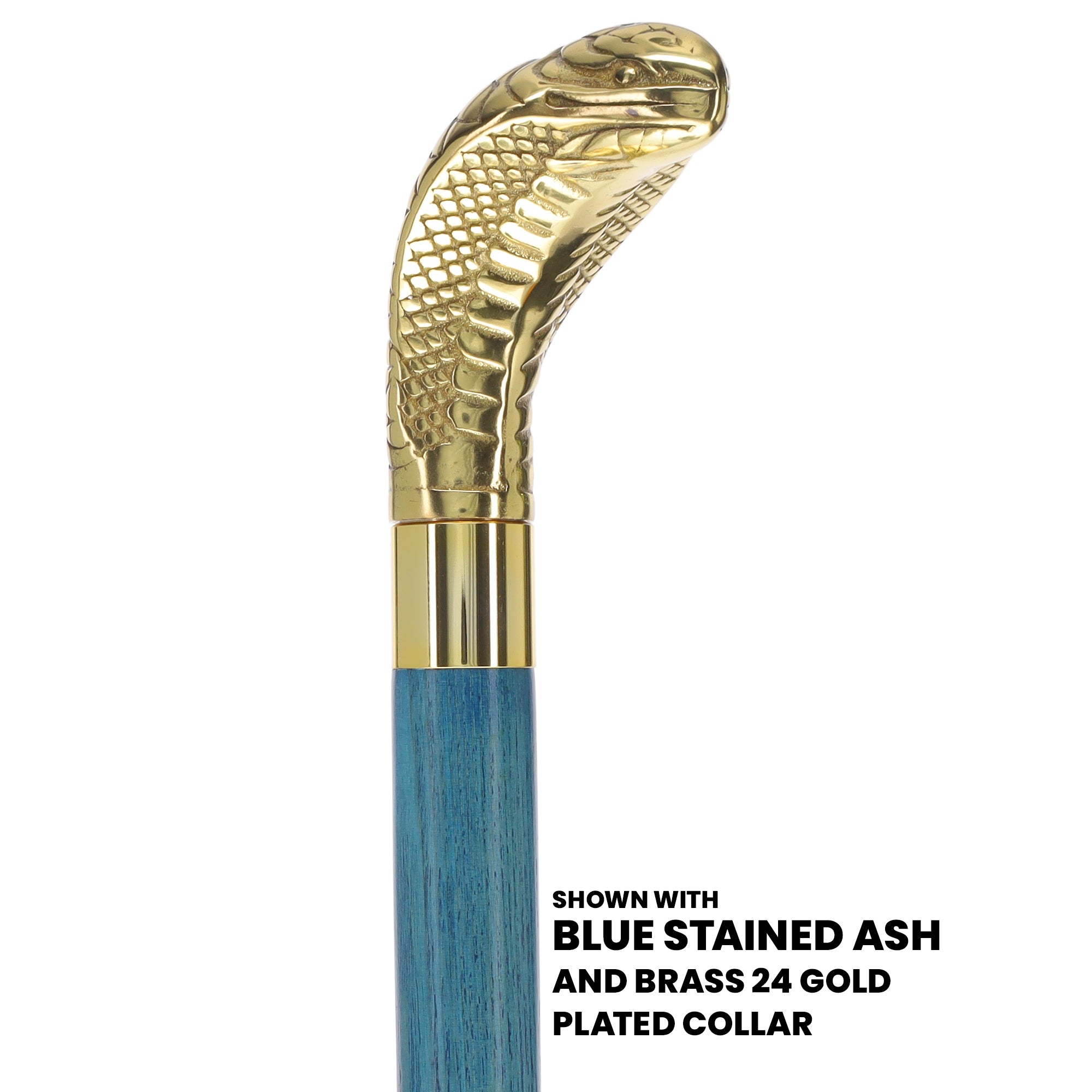 Scratch and Dent Premium Brass Snake Handle Cane: Stained Custom Color Shaft V3481 Cheapest Pice Sale Online