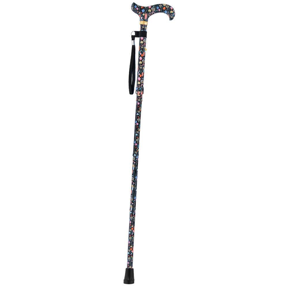 Scratch and Dent Autumn Leaves Folding Adjustable Derby Walking Cane with Engraved Collar V1473 Cheap Newest