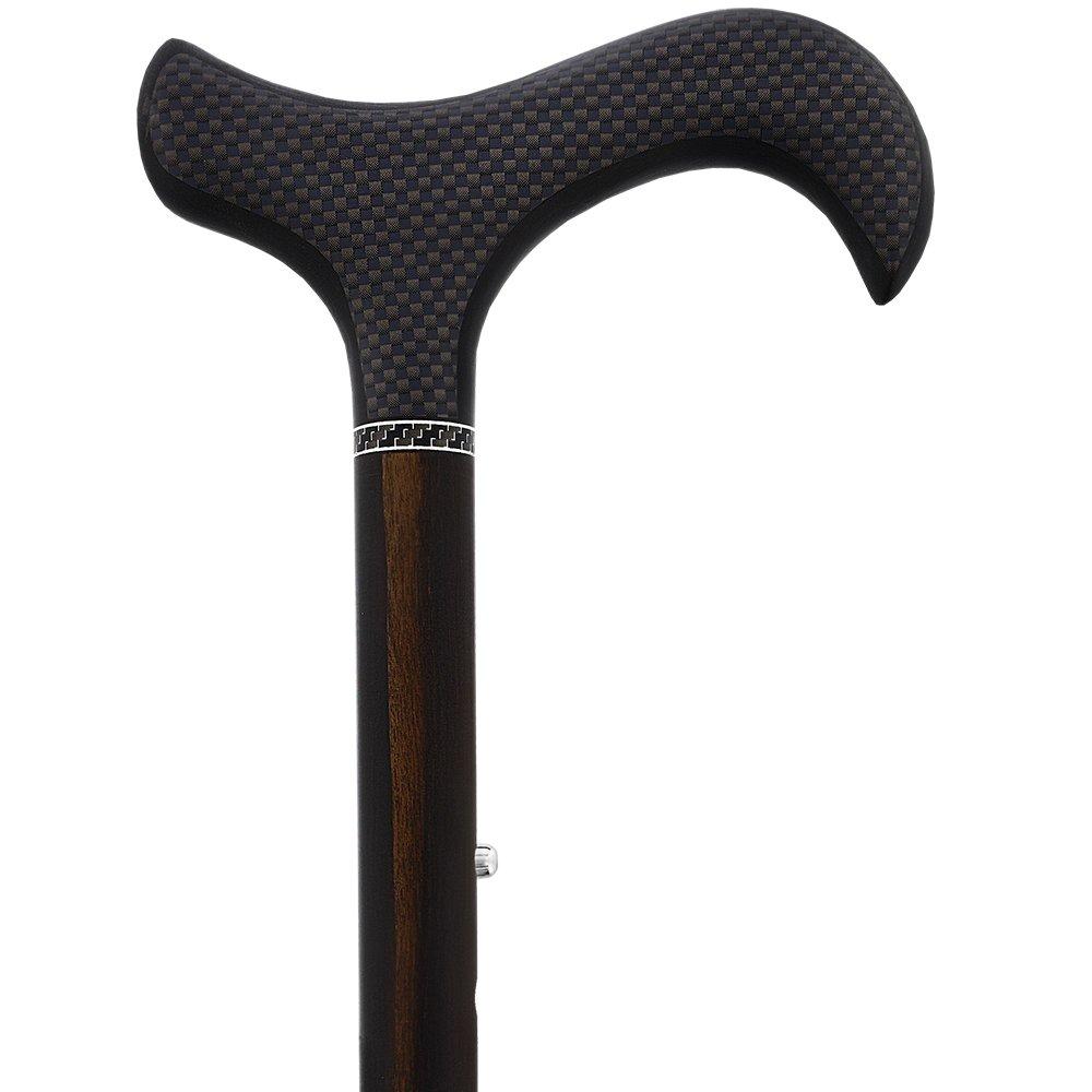 Exotic Ebony Wrapped Carbon Fiber Cane - Foldable, Adjustable Clearance For Cheap