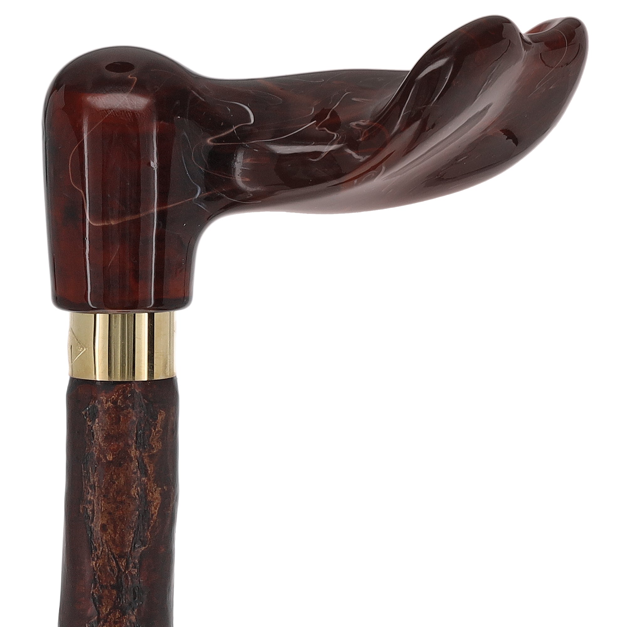 Blackthorn & Translucent Amber Style: Comfort Palm Grip Cane Clearance Marketable