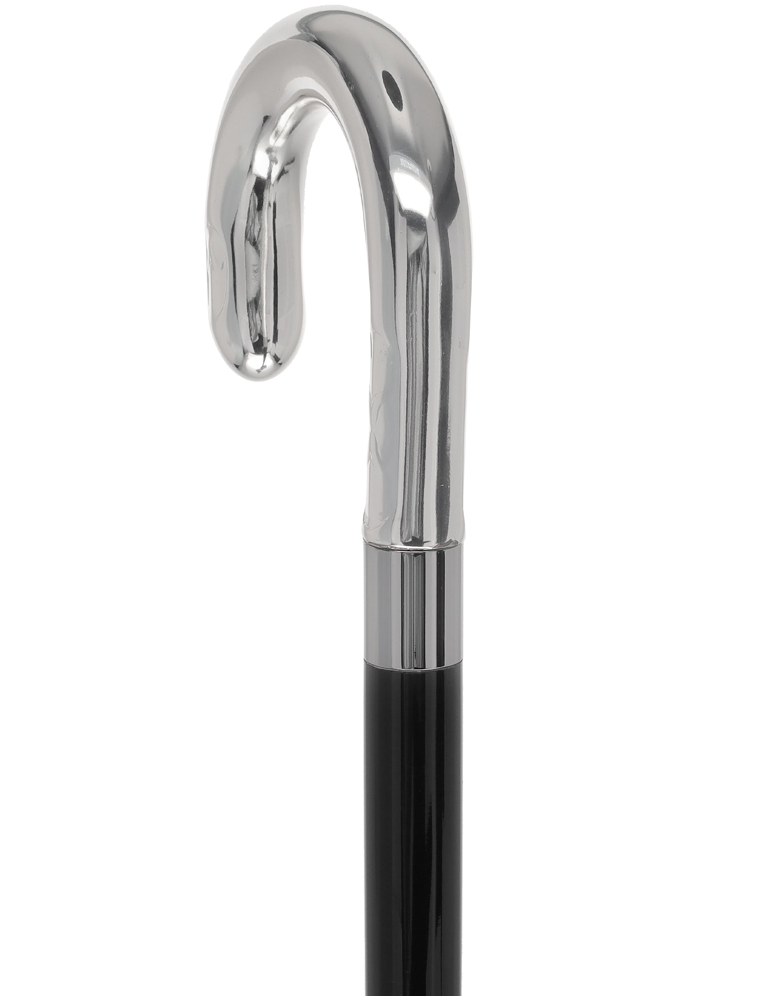 Italian Luxury Silver U Curve Handle Walking Stick Elegant Design Quality Original