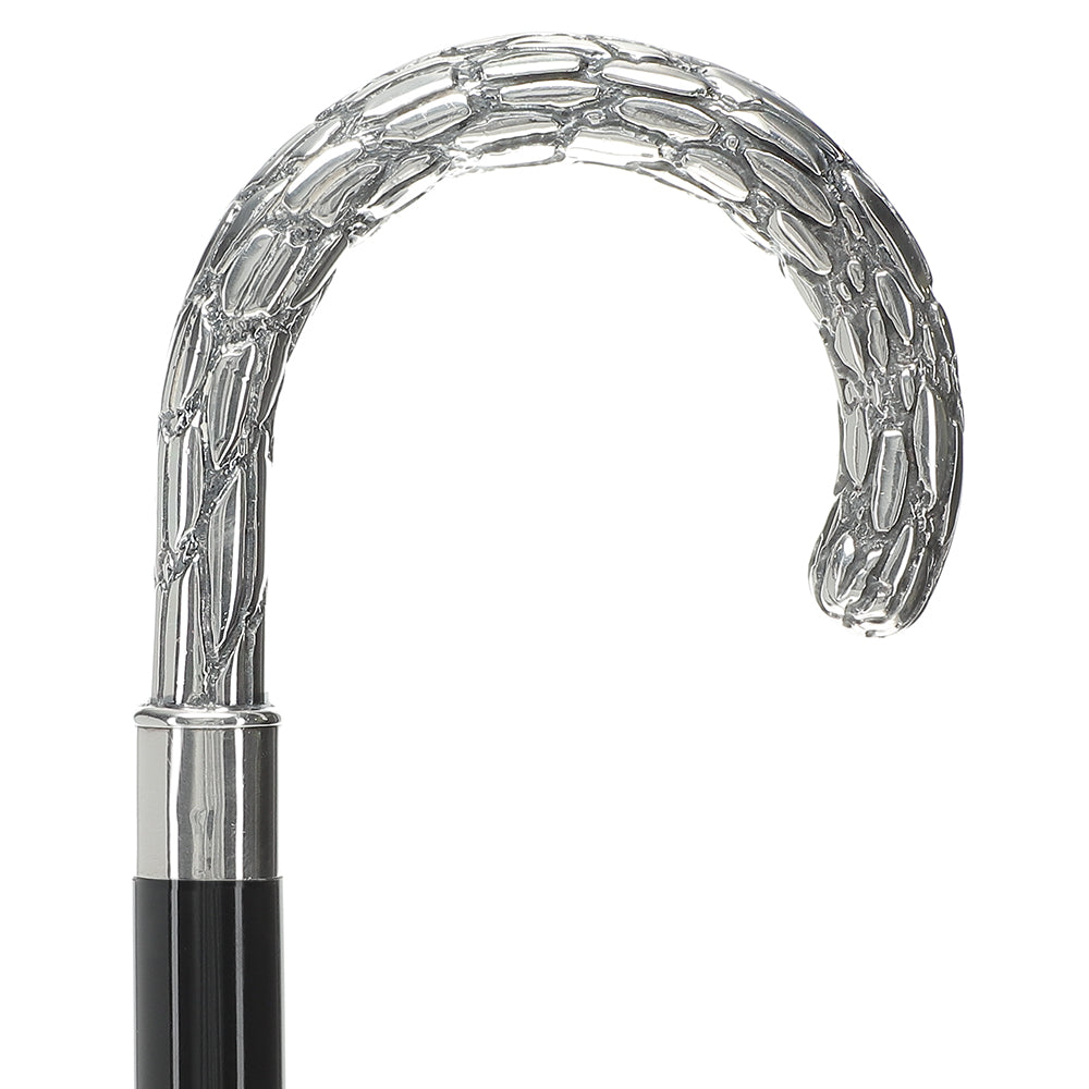 Italian Luxury: Embossed Tourist Cane, Crafted in 925r Silver Buy Cheap Best Store To Get