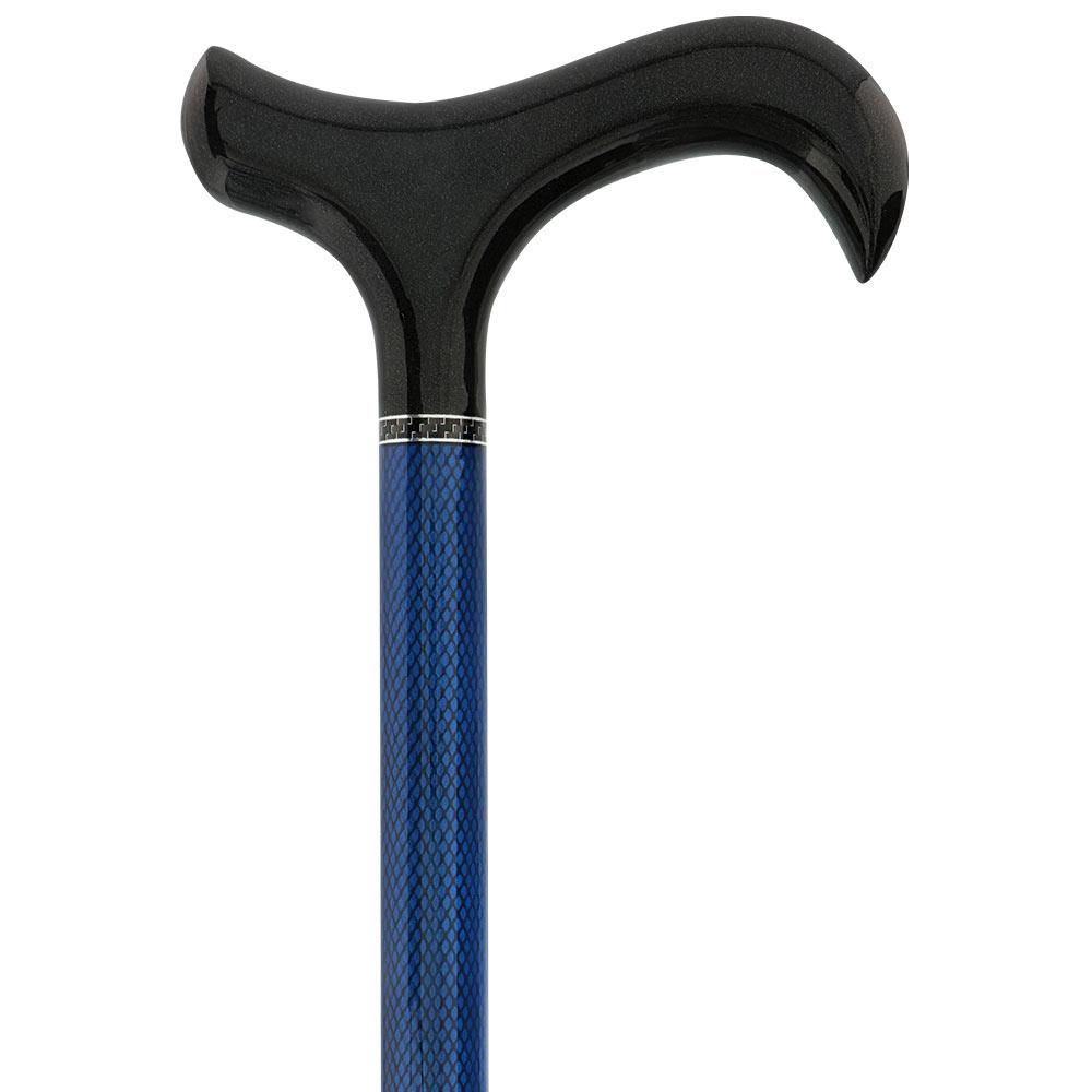 Scratch and Dent Blue Mesh Adjustable Derby Handle Carbon Fiber Walking Cane V1715 Free Shipping Release Dates