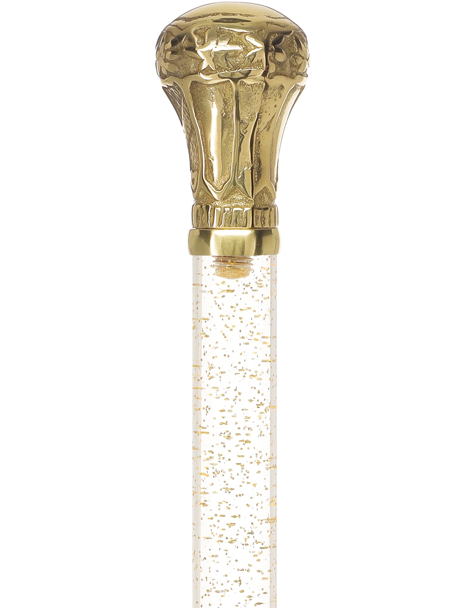 Crystal Elegance Brass Knob Cane with Invisible Acrylic Shaft Options Outlet Huge Surprise