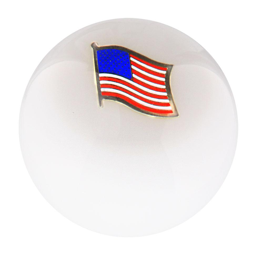 USA Flag White Round Knob Cane w/ Custom Color Ash Shaft & Collar For Cheap Pice