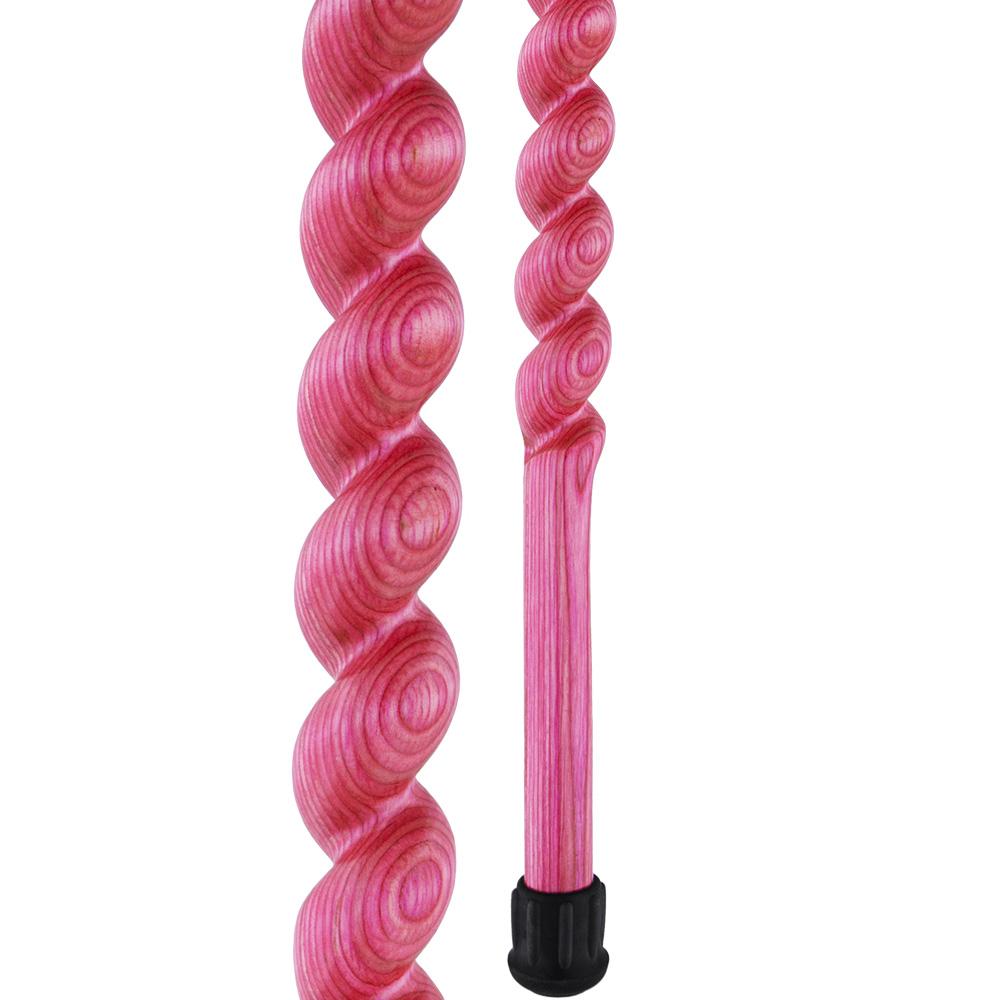 USA-Made Twisted Spiral Cane: Pink Vibrant Colorwood Laminate Clearance Pre Order