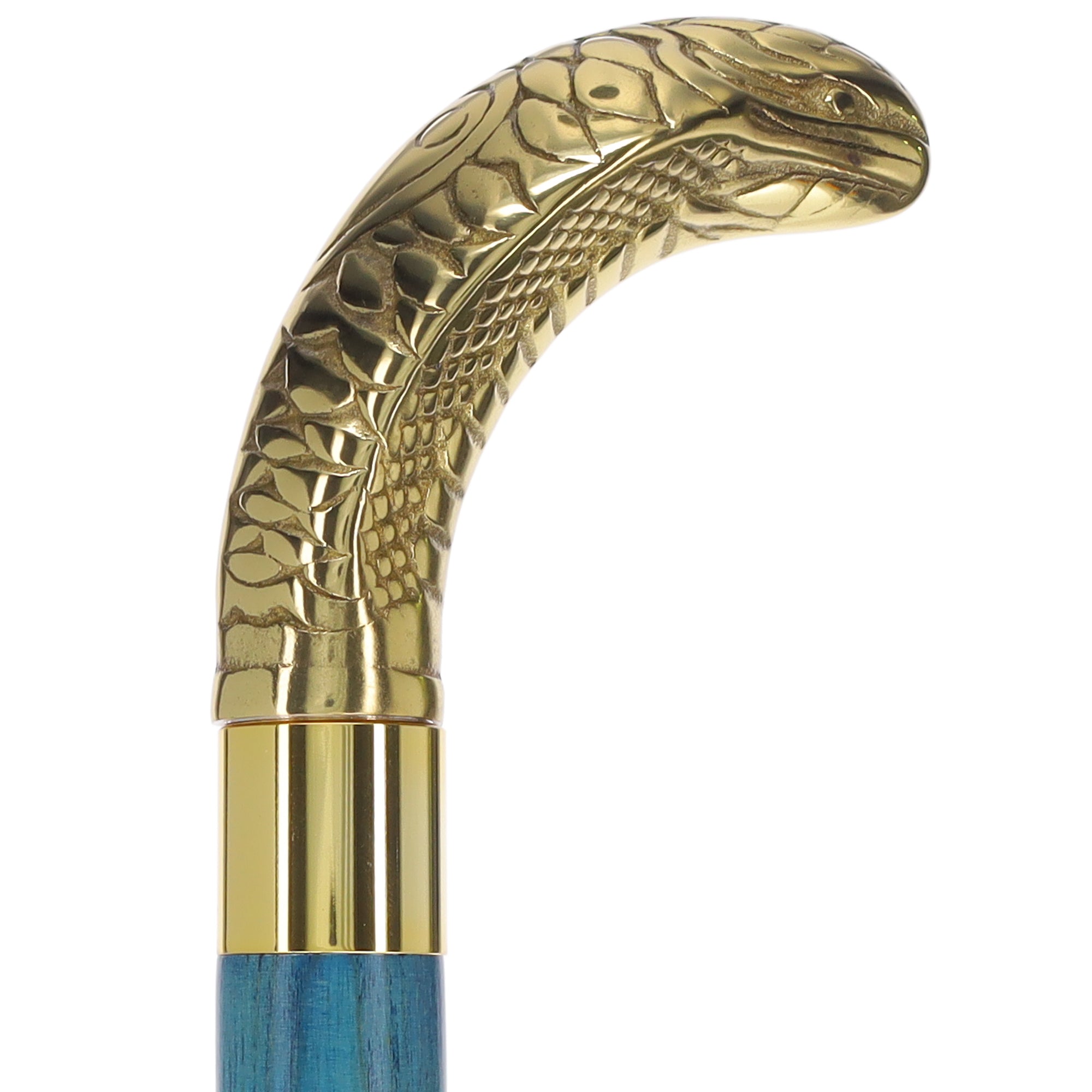 Premium Brass Snake Handle Cane: Stained Custom Color Shaft 2025 Online