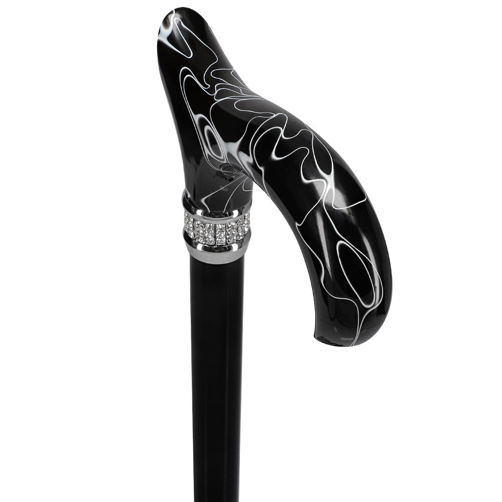 Scratch and Dent Black Pearlz Designer Adjustable Cane V2068 Sale Original