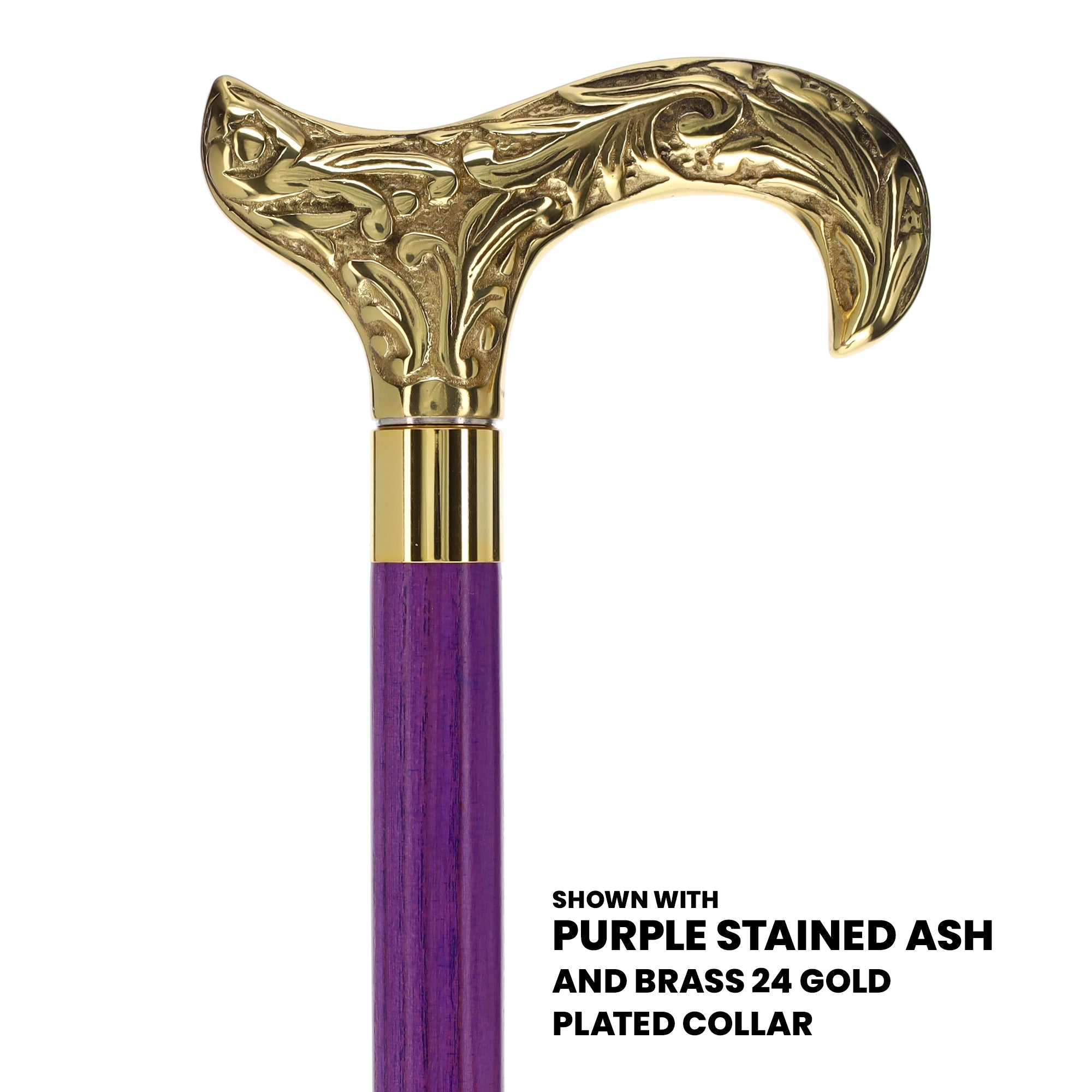 Scratch and Dent Premium Brass Derby Handle Cane: Stained Custom Color Shaft V2161 With Mastercard Cheap Online