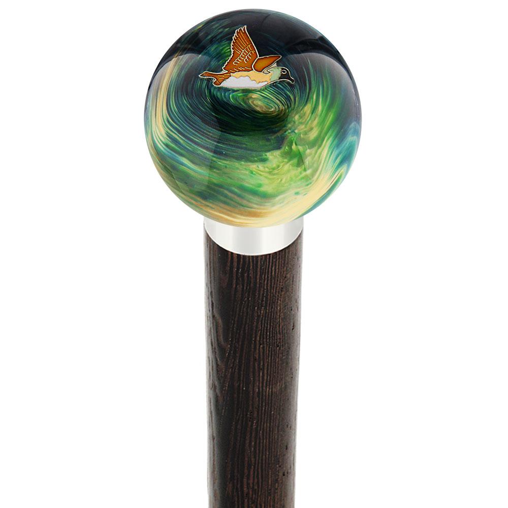 Flying Duck Camo Round Knob Cane w/ Custom Wood Shaft & Collar Discount Shop Offer