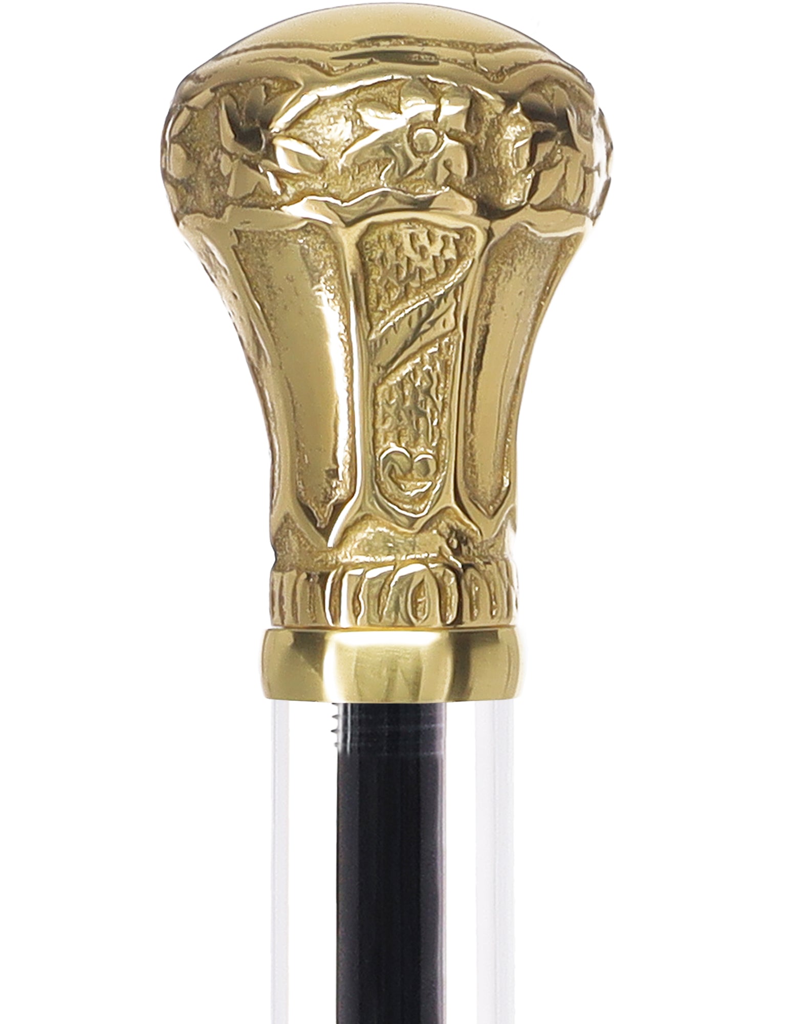 Crystal Elegance Brass Knob Cane with Invisible Acrylic Shaft Options Outlet Huge Surprise